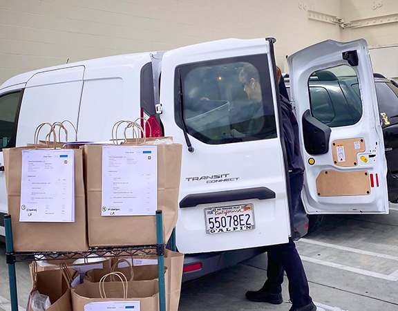 Individually wrapped food delivery.